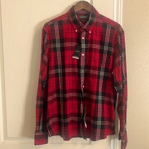 Tartan Plaid Lauren by Ralph Lauren  Size large sport shirt new w tags